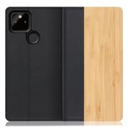 WORK08GG-TA-GPX5A5G [LOOF Nature Google Pixel 5a（5G）用 天然木仕様の本革スマホケース/スタンド機能＆カードポケット付き 竹]