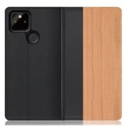 WORK08GG-SA-GPX5A5G [LOOF Nature Google Pixel 5a（5G）用 天然木仕様の本革スマホケース/スタンド機能＆カードポケット付き 桜]