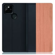 WORK08GG-SA-GPX4A5G [LOOF Nature Google Pixel 4a（5G）用 天然木仕様の本革スマホケース/スタンド機能＆カードポケット付き 桜]