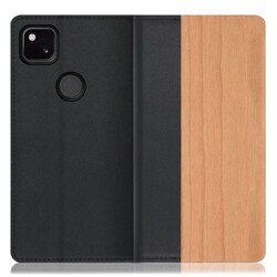 LOOF Nature Google Pixel 4a用 天然木仕様の本革スマホケース/スタンド機能＆カードポケット付き 桜 WORK08GG-SA-GPX4A