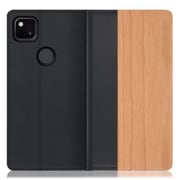 WORK08GG-SA-GPX4A [LOOF Nature Google Pixel 4a用 天然木仕様の本革スマホケース/スタンド機能＆カードポケット付き 桜]
