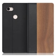 WORK08GG-KU-PX3XL [LOOF Nature Google Pixel 3 XL用 天然木仕様の本革スマホケース/スタンド機能＆カードポケット付き 胡桃]