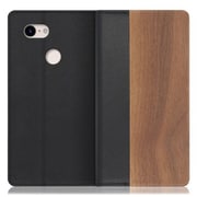 WORK08GG-KU-PX3 [LOOF Nature Google Pixel 3用 天然木仕様の本革スマホケース/スタンド機能＆カードポケット付き 胡桃]