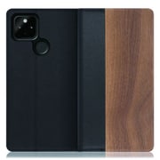 WORK08GG-KU-GPX4A5G [LOOF Nature Google Pixel 4a（5G）用 天然木仕様の本革スマホケース/スタンド機能＆カードポケット付き 胡桃]