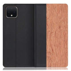 WORK08GG-KA-PX4 [LOOF Nature Google Pixel 4用 天然木仕様の本革スマホケース/スタンド機能＆カードポケット付き 花梨]