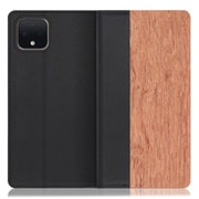 WORK08GG-KA-PX4 [LOOF Nature Google Pixel 4用 天然木仕様の本革スマホケース/スタンド機能＆カードポケット付き 花梨]