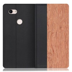 WORK08GG-KA-PX3XL [LOOF Nature Google Pixel 3 XL用 天然木仕様の本革スマホケース/スタンド機能＆カードポケット付き 花梨]