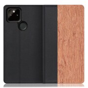WORK08GG-KA-GPX5A5G [LOOF Nature Google Pixel 5a（5G）用 天然木仕様の本革スマホケース/スタンド機能＆カードポケット付き 花梨]