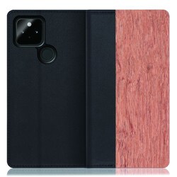 WORK08GG-KA-GPX5 [LOOF Nature Google Pixel 5用 天然木仕様の本革スマホケース/スタンド機能＆カードポケット付き 花梨]