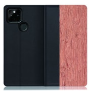 WORK08GG-KA-GPX4A5G [LOOF Nature Google Pixel 4a（5G）用 天然木仕様の本革スマホケース/スタンド機能＆カードポケット付き 花梨]