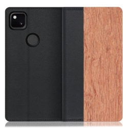 WORK08GG-KA-GPX4A [LOOF Nature Google Pixel 4a用 天然木仕様の本革スマホケース/スタンド機能＆カードポケット付き 花梨]