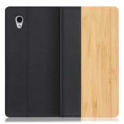 WORK08AO-TA-SENP [LOOF Nature AQUOS sense plus用 天然木仕様の本革スマホケース/スタンド機能＆カードポケット付き 竹]