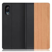 WORK08AO-SA-SEN3P [LOOF Nature AQUOS sense3 plus用 天然木仕様の本革スマホケース/スタンド機能＆カードポケット付き 桜]