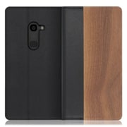 WORK08AO-KU-ZERO [LOOF Nature AQUOS zero用 天然木仕様の本革スマホケース/スタンド機能＆カードポケット付き 胡桃]