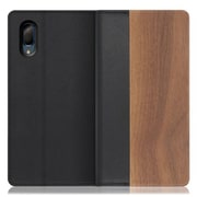WORK08AO-KU-SEN3P [LOOF Nature AQUOS sense3 plus用 天然木仕様の本革スマホケース/スタンド機能＆カードポケット付き 胡桃]