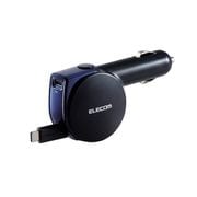 シガーソケット カーチャージャー 最大出力35W Type-Cケーブル巻取一体型 1ポート USB C PD 20W 超高速充電 充電ランプ搭載 充電器 ブラック MPA-CCCPD02BK