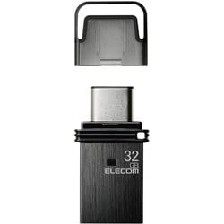 USBメモリ 32GB USB3.2（Gen1）/3.1（Gen1）/3.0/2.0 2in1 【Type-C/USB A】 キャップ式 読込最大200MB/s ブラック MF-CAU32032GBK