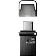 USBメモリ 64GB USB3.2(Gen1)/3.1(Gen1)/3.0/2.0 2in1 【Type-C/USB A】 キャップ式 読込最大200MB/s ブラック MF-CAU32064GBK