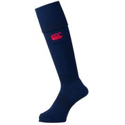 ソリッドカラーストッキング SOLID COLOR STOCKINGS AS08961 ネイビーxレッド(NR) サイズ27(27-29cm) [ラグビー ストッキング メンズ]