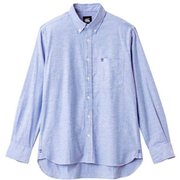 ロングスリーブストレッチボタンダウンシャツ(ビックサイズ) L/S STRETCH BD SHIRT RA42522B リバーブルー(27) 4Lサイズ [アウトドア シャツ メンズ]
