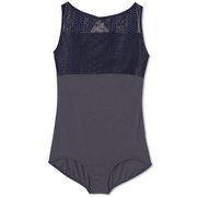 ストレッチレースレオタード STRETCH LACE LEOTARD DA123100 ダークネイビー(DN) Lサイズ [フィットネス バレエ レオタード]