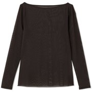 ストレッチチュールロングスリーブトップ STRETCH TULLE L/S TOP DA523100 ブラック(K) Sサイズ [フィットネス ヨガ シャツ レディース]