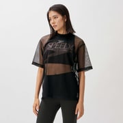 マイコンフィメッシュティー MC Mesh T SAW32320 ブラック(K) [フィットネス ヨガ シャツ レディース]