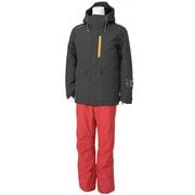 MENS SUIT ONS94522-1 BLACK×V.RED(009045) Lサイズ [スキーウェア 上下セット メンズ]