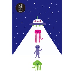 レトロ印刷 ポストカード 宇宙人 1枚入 HJ009