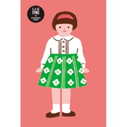 レトロ印刷 ポストカード 女の子 1枚入 HJ036