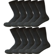 MENS 大きいサイズ つま先かかと補強 抗菌防臭加工 リブクルーソックス 10足セット 30-32cm ブラック IM-000002
