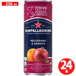 SANPELLEGRINO（サンペレグリノ）イタリアンスパークリングドリンク メログラーノアランチャ（ザクロ＆オレンジ） 330ml ×24本