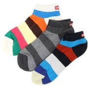 3P チャムスロゴマルチボーダーアンクルソックス 3P CHUMS Logo Multi Border Ankle Socks CH06-1105 Mサイズ(25-27cm) [アウトドア ソックス ユニセックス]