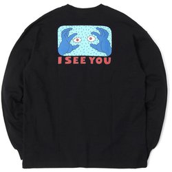 サヨリワダオーバーサイズドアイシーユーロングスリーブTシャツ SAYORI WADA Oversized I SEE YOU L/S T-Shirt CH01-2202 K065 Black×Blue Mサイズ [アウトドア カットソー メンズ]