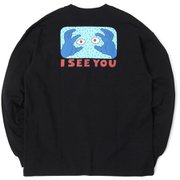 サヨリワダオーバーサイズドアイシーユーロングスリーブTシャツ SAYORI WADA Oversized I SEE YOU L/S T-Shirt CH01-2202 K065 Black×Blue Mサイズ [アウトドア カットソー メンズ]