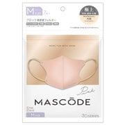 マスコード 3Dマスク Mサイズ ピンク（ベージュ紐） 7枚入 M20