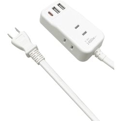 PD20W対応 USB＋AC電源タップ ACコンセント×3/USB Type A×2/USB-Type C×1 1.5m ホワイト AOT-N315WH