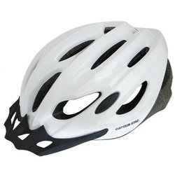 自転車 ヘルメット 子ども大人兼用 ソフトシェル バイザー付き 頭囲56～60cm SG規格 Vento ホワイト Y-6525