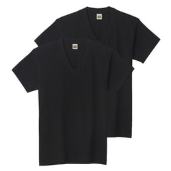 G.T.HAWKINS VネックTシャツ 2枚組 メンズ LL ブラック HK10152