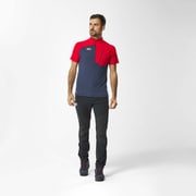 モルフォ ジップ ショートスリーブ MORPHO ZIP SS M MIV9852 SAPHIR/ROUGE 7487 Mサイズ(日本：Lサイズ) [アウトドア カットソー メンズ]