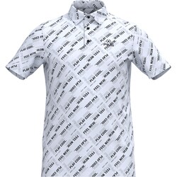 PING　ピン　ポロシャツ　ロゴジャガード　メンズ　Mサイズ　ホワイト ピン ゴルフ ストレッチ 布帛／メッシュジャガード 半袖 ハーフジップ