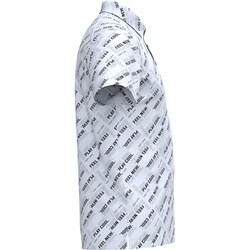 PING　ピン　ポロシャツ　ロゴジャガード　メンズ　Mサイズ　ホワイト ピン ゴルフ ストレッチ 布帛／メッシュジャガード 半袖 ハーフジップ