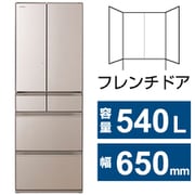 R-HWC54T N [冷蔵庫 HWCタイプ（540L・幅65cm・フレンチドア（観音開き）・6ドア・ライトゴールド）]