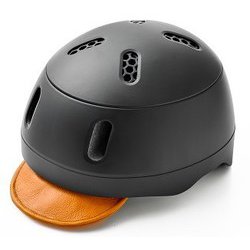 自転車用ヘルメット kumoa Leather visor Black（クモア レザーバイザー/ブラック） 56～60cm KS004BK-L