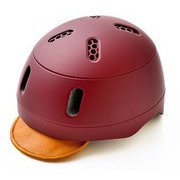 自転車用ヘルメット kumoa Leather visor Burgundy(クモア レザーバイザー/バーガンディ) 56~60cm KS004BG-L