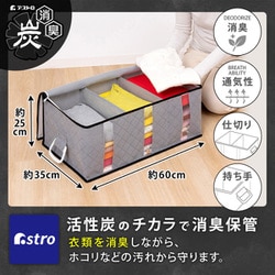 活性炭 ハンドル付衣類収納ケース（大） 171-46