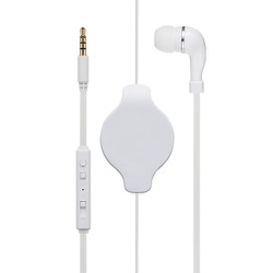 コントローラー付き 巻取り式 片耳ヘッドセット 4極接続タイプ 白 PHP-K01/WH