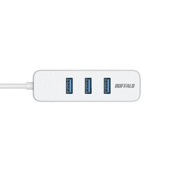 BUFFALO バスパワー上挿しハブ 磁石付 ホワイト [バスパワー /4ポート /USB 3.2 Gen1対応] BSH4U328C1WH