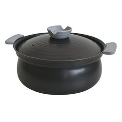 IH対応 土鍋風 卓上鍋 24cm 【ガス火可・アルミ製】 K-10661BK