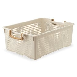 フリーバスケットLL アイボリー 幅35.6×奥行50.6×高さ18cm I-287-2